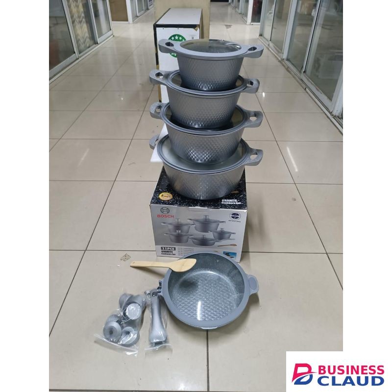 11-Piece Bosch Silicone Lid Cookware Set – Premium German-Quality Pots & Pans Collection