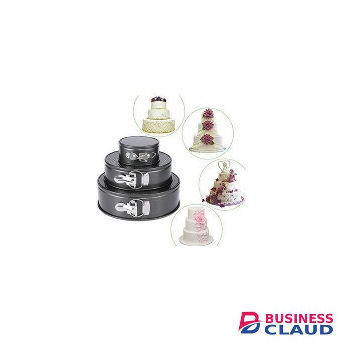 Non-Stick Round Cake Baking Tins Set18,22& 26cms-3 Pieces
