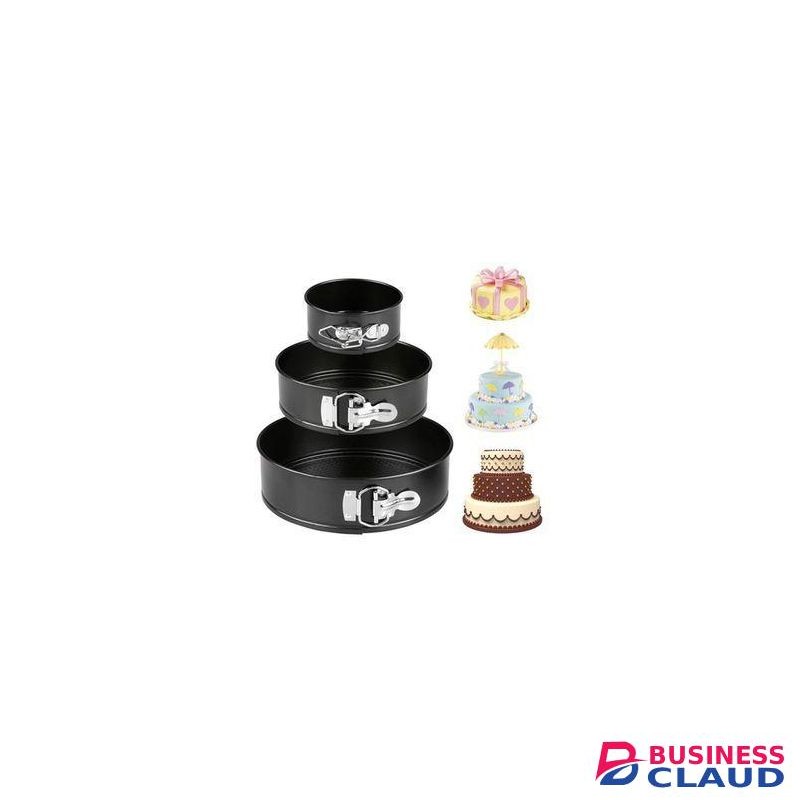 Non-Stick Round Cake Baking Tins Set18,22& 26cms-3 Pieces