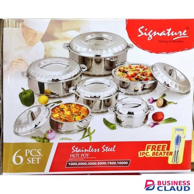 Signature Jowel 6-Piece Stainless Steel Hotpot Set – 1000ml to 10000ml