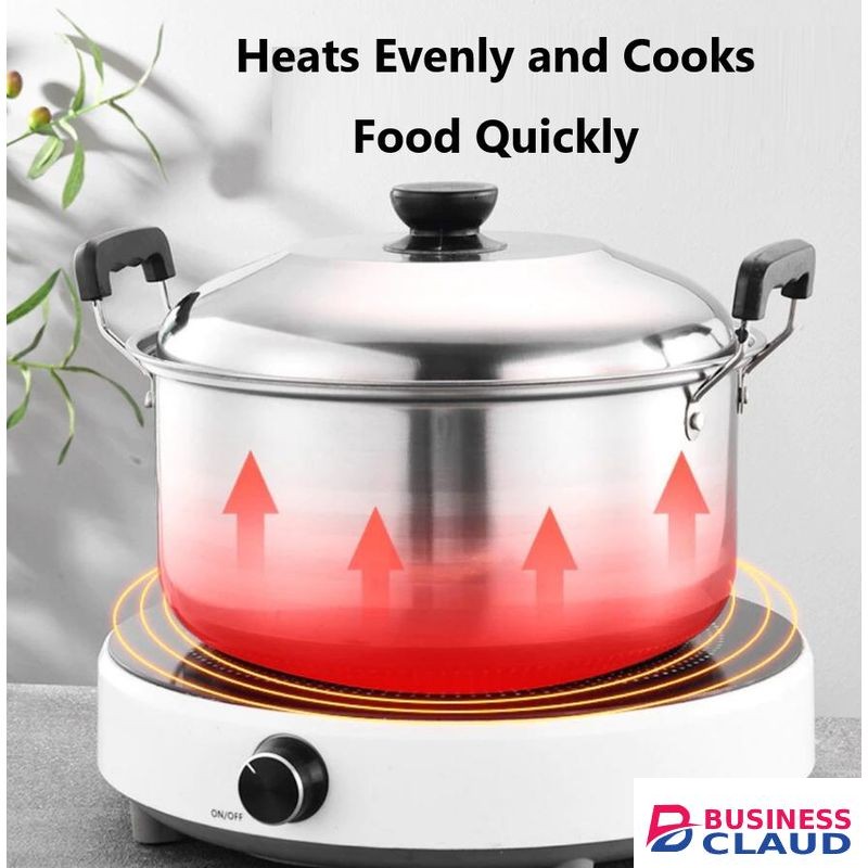 12 PCS Stainless Steel Cookware Set Cooking Pots With Lid And Steamer