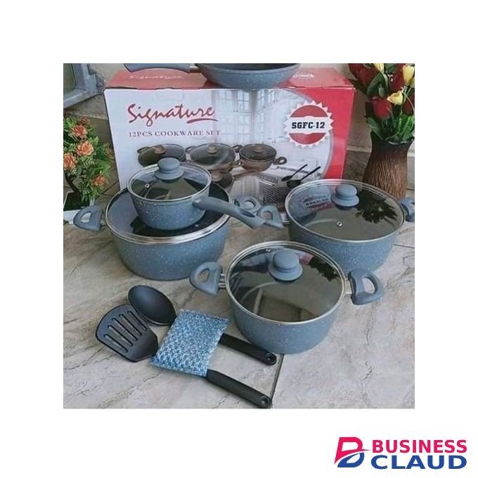 Signature 12 PCS Non Stick Sufurias Pots+ Lids+Free Gift.