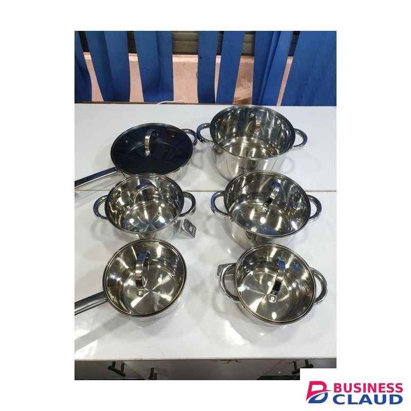 12 PCs Induction Base Stainless Steel Cookware set with Lids