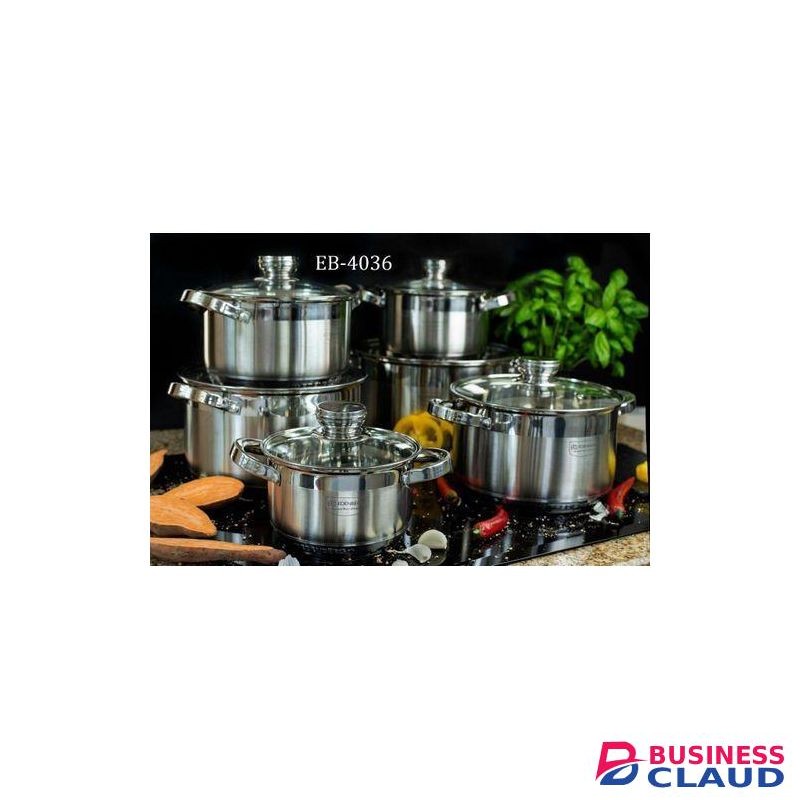 12-Piece Edenburg Stainless Steel Cookware Set – Premium, Durable & Induction-Ready