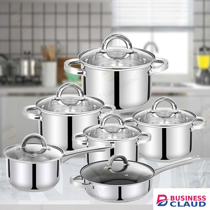 12-Piece Stainless Steel Cookware Set Made with German