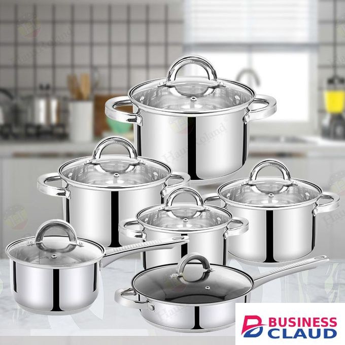 12-Piece Stainless Steel Cookware Set Made with German