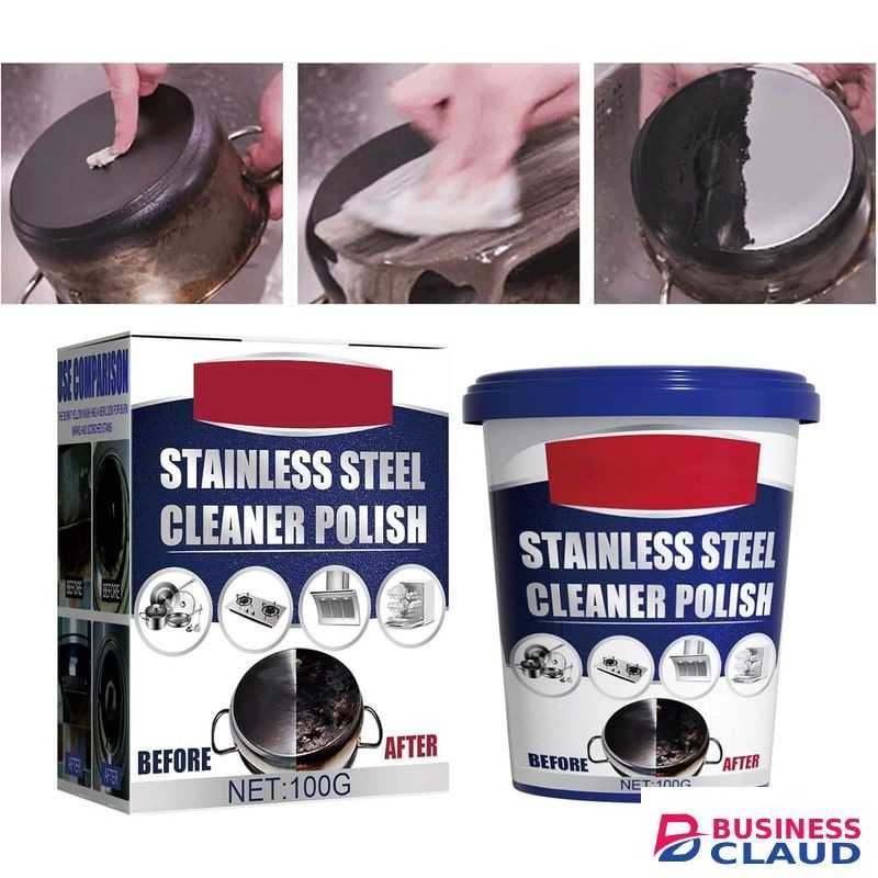 Stainless Steel Cleaning Paste, Rust Removal For Metal, Stainless Steel Cleaning Powder, Stainless Steel Cleaner and Polish, Cleaning Paste for Pots and Pans, Cleaning Oil Stains Scale (1Pcs/100g)