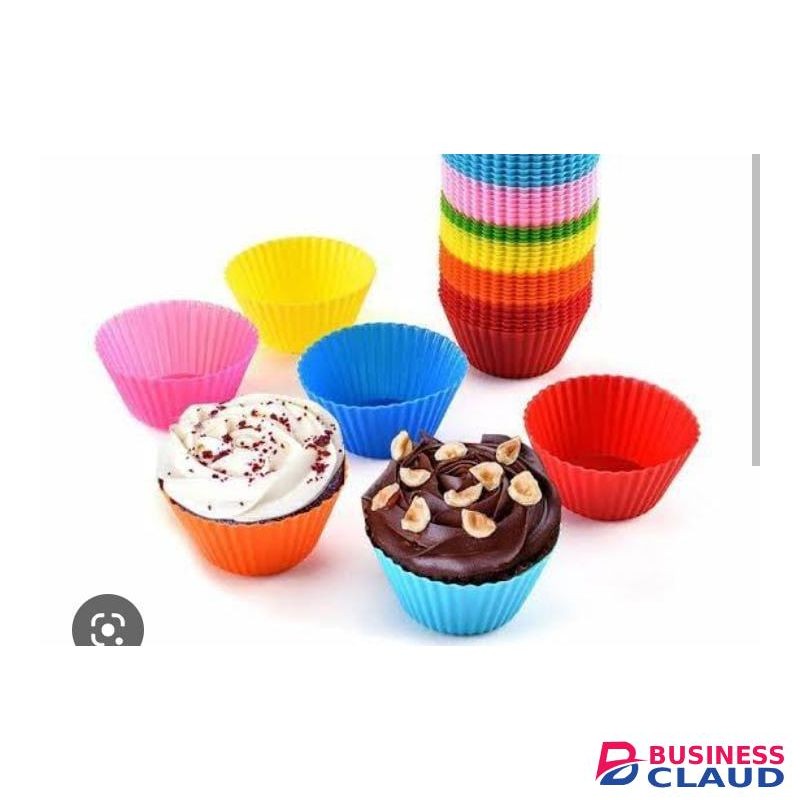 12pcs Silicone Reusable CUP CAKE MOLDS