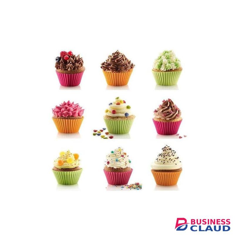12pcs Waterproof Silicone Round Shape Baking Moluds