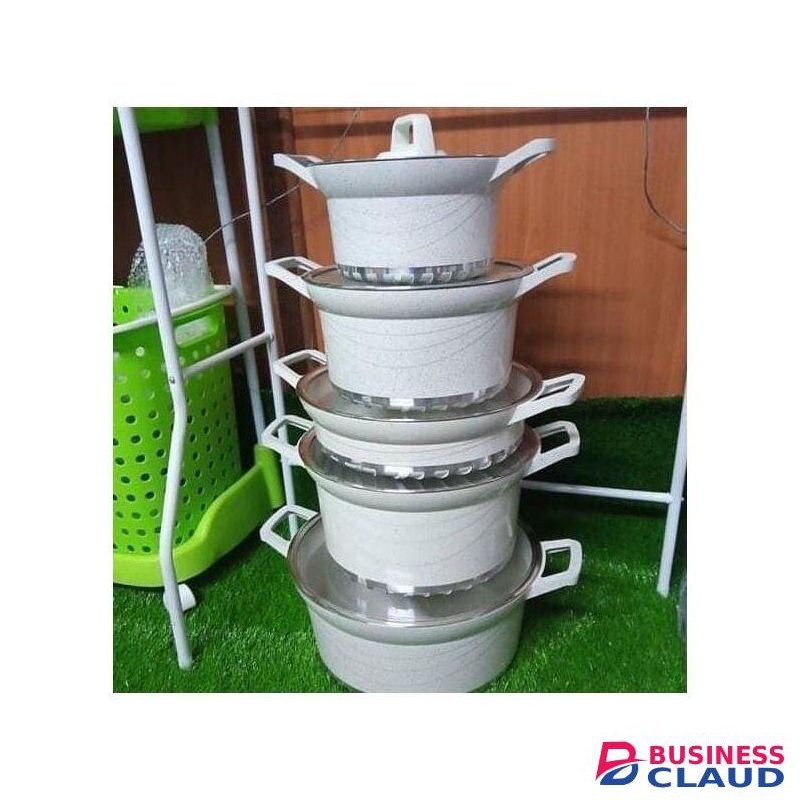 10pcs Granite Cooking Pots. Original German Cookware White