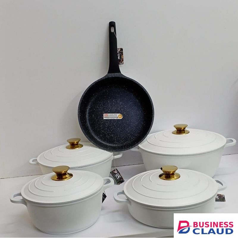 11PCS NON STICK UCC LIFE GRANITE COOKWARE COOKING POT