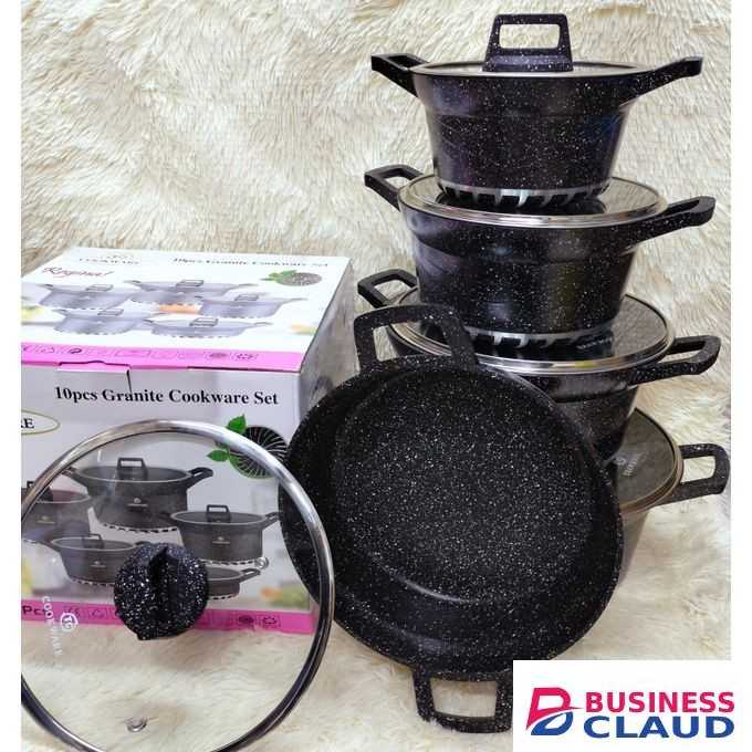 10-Piece Bosch Granite Cookware Set – Black Speckled Finish