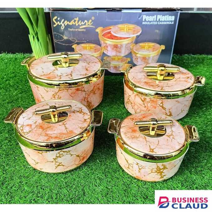 Signature Hot pot set of 4 pc Pearl platina