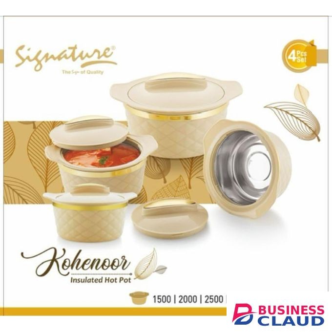 Signature 4 pcs Kohenoor Insulated Hotpots (1500/2000/2500/4000)
