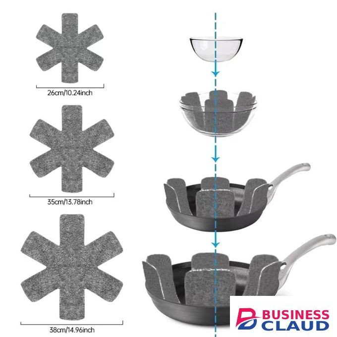 addigoes 【Clearance Sale】12-Piece Pot and Pan Protector Set - 3 Sizes of Stacking Dividers & Separator Pads for Cookware Scratch Protection