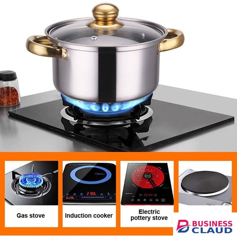 10pcs Stainless Steel Pots and Pans Sets for Kitchen