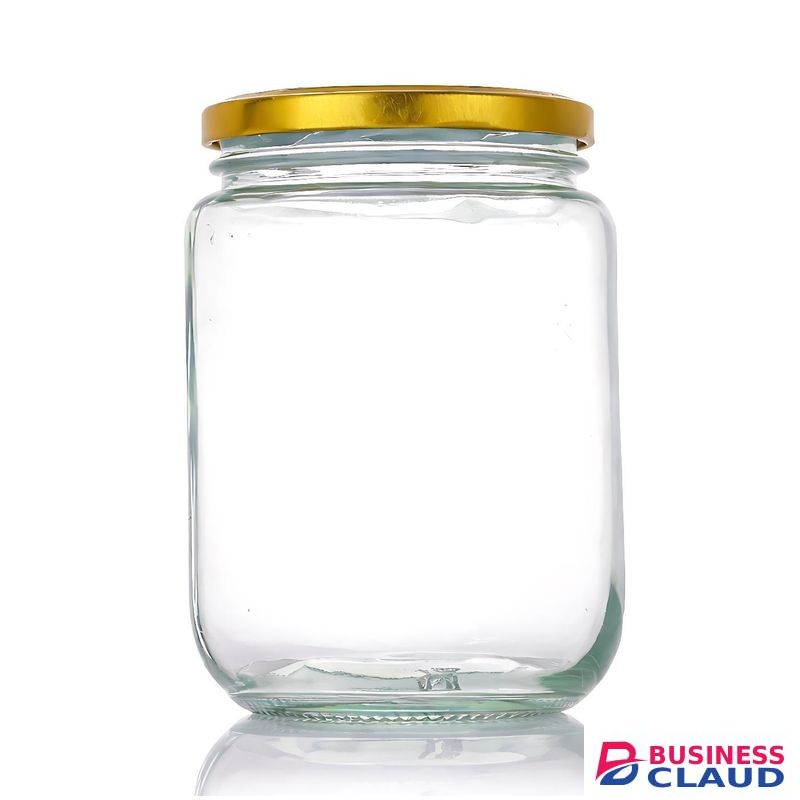 750ml Clear Glass Storage Jar with Airtight Metal Lid for Kitchen, Pantry, Honey & Food Storage