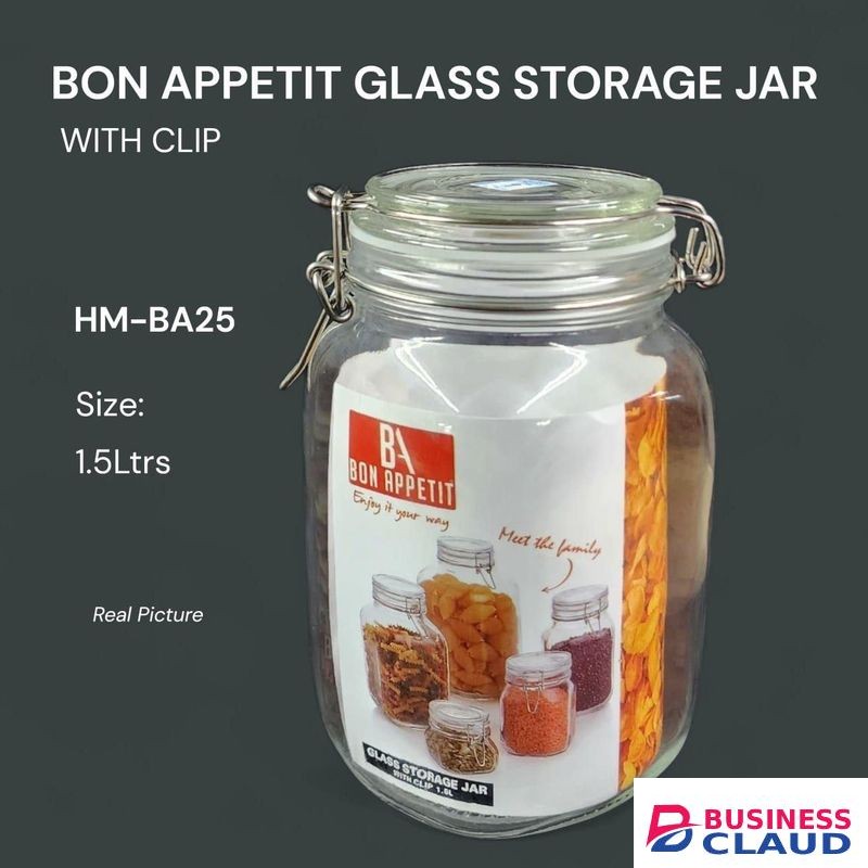 Airtight glass jar with clip -Fermentation glass jar