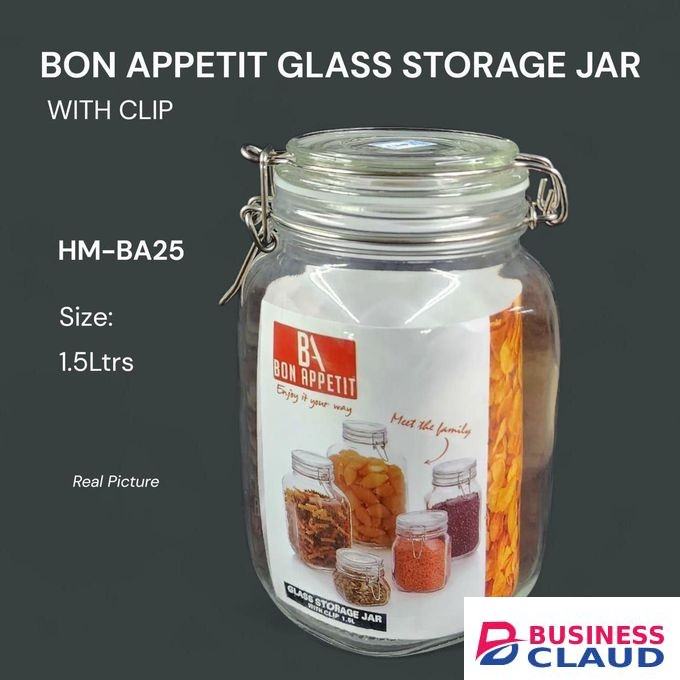 Airtight glass jar with clip -Fermentation glass jar