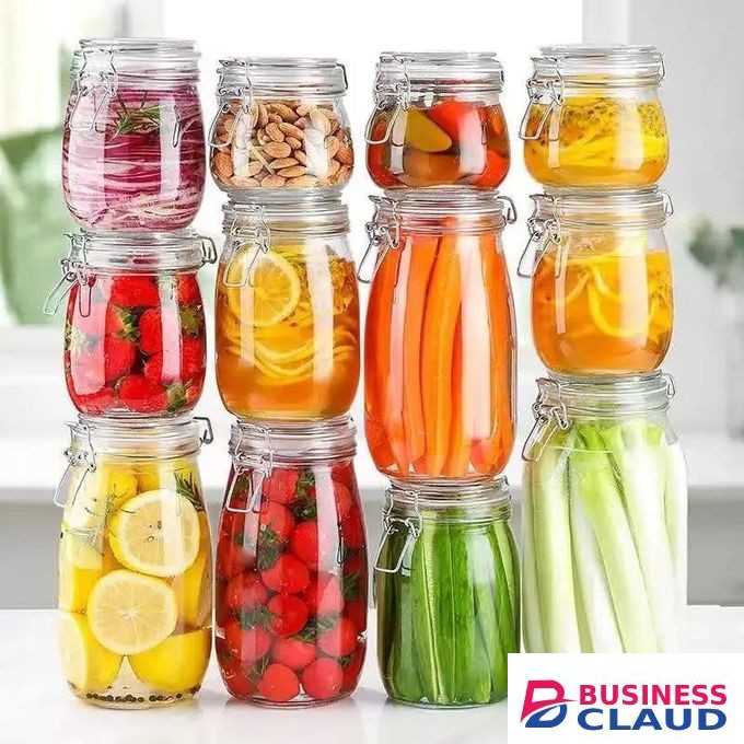 Airtight Glass Jars With Metal Clip (Rounded Bottom) 1PC