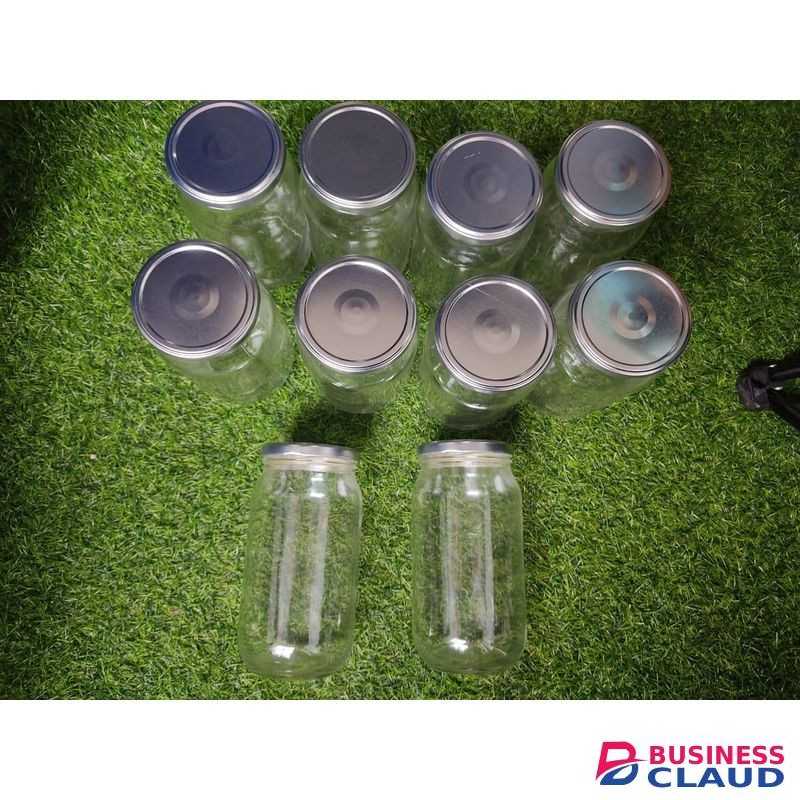 1 Litre Glass Jar Set of 10 With Airtight Silver Lids
