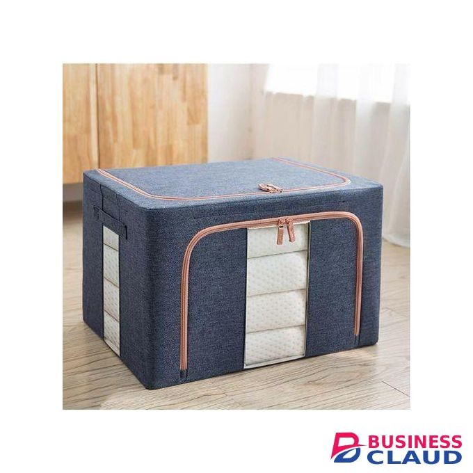 66L Large Clothes Storage Bag, Foldable Portable Storage Box with Zipper, Waterproof Space Saver for Seasonal Clothing, Bedding, Blanket, Moving & Home Organization