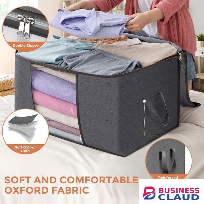6-piece storage bag with viewing window for clothes/quilts -- 60*43*35cm (90L horizontal width)