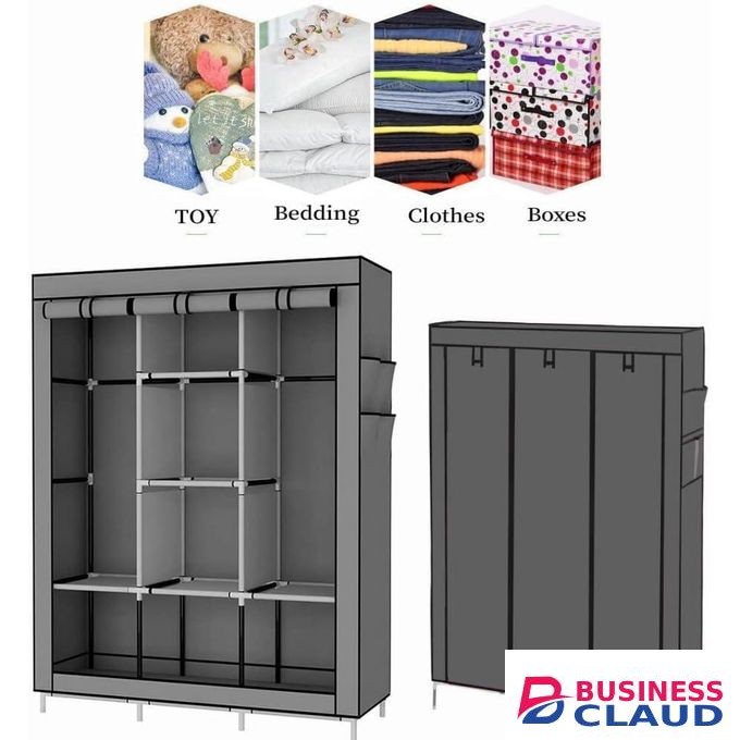 Portable wardrobe, 8-compartment wardrobe storage rack, clothing storage rack