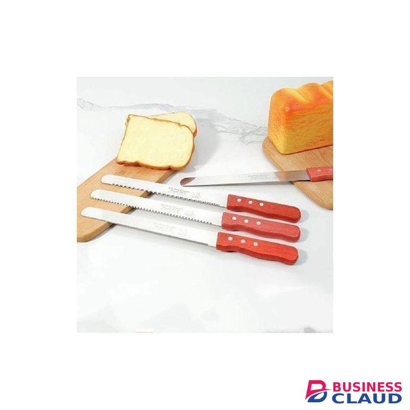 Stainless 3PCS 10-inch Serrated Bread Knife Baking Cake Sliced Toast Tool