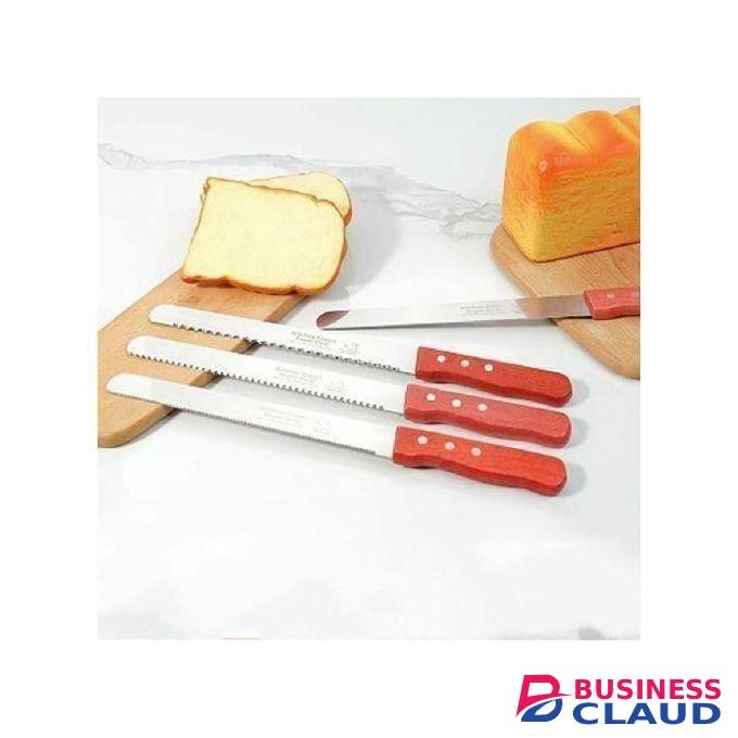 Stainless 3PCS 10-inch Serrated Bread Knife Baking Cake Sliced Toast Tool
