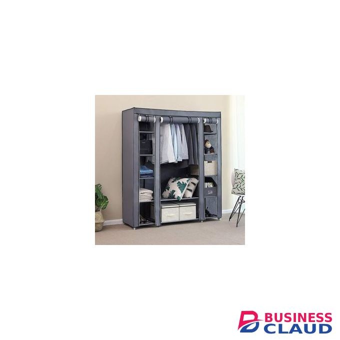 JIBAO Portable Wardrobe 3 Column - Grey