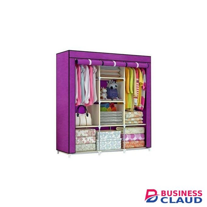 TC Metallic Portable 3 Column Cloth Wardrobe