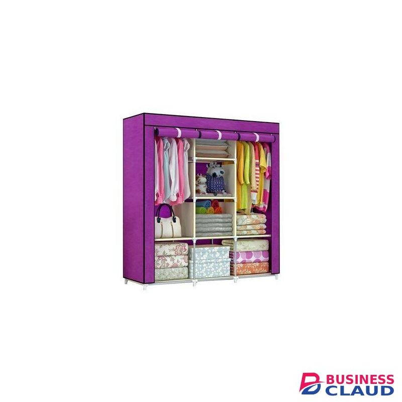 TC Metallic Portable 3 Column Cloth Wardrobe