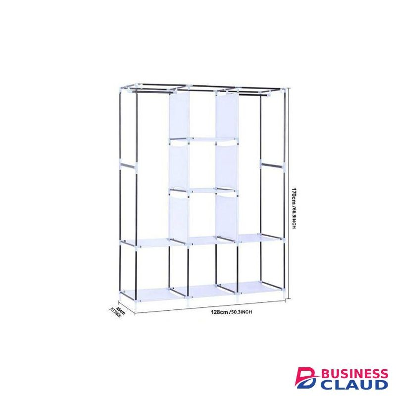 TC 3Column Metallic Portable Wardrobe-metallic Gey
