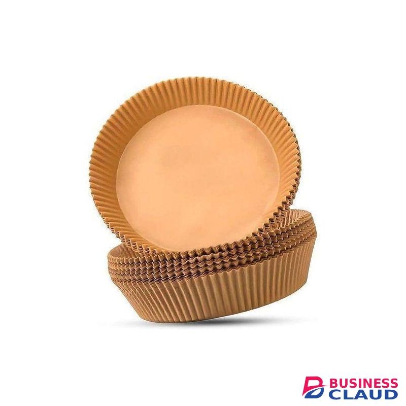 50 Pcs Air Fryer Paper Liners Non-stick Oil Resistant Air Fryer Parchment Paper Liners, Air Fryer Liners Disposable, Round Sheets Airfryer Liners-Brown