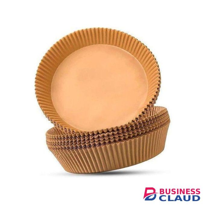 50 Pcs Air Fryer Paper Liners Non-stick Oil Resistant Air Fryer Parchment Paper Liners, Air Fryer Liners Disposable, Round Sheets Airfryer Liners-Brown
