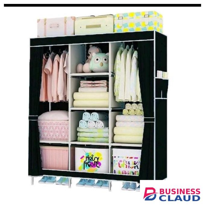 HOMMY Portable Wardrobe 3 Column - Pink, Brown, Grey, Navy , Purple