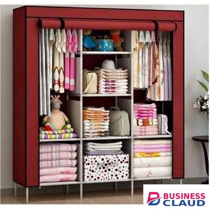 Rashnik 3 Column Portable Wardrobe - 88130 Wine Red