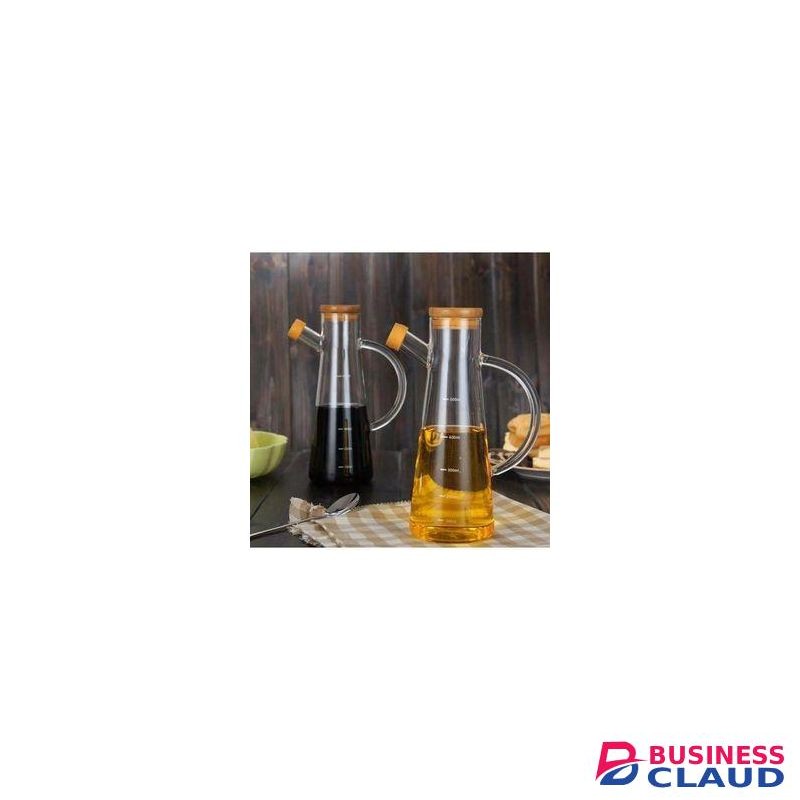 High Quality Oil /vinegar Glass Jug Dispenser With Bamboo Lid Cover - 580ml