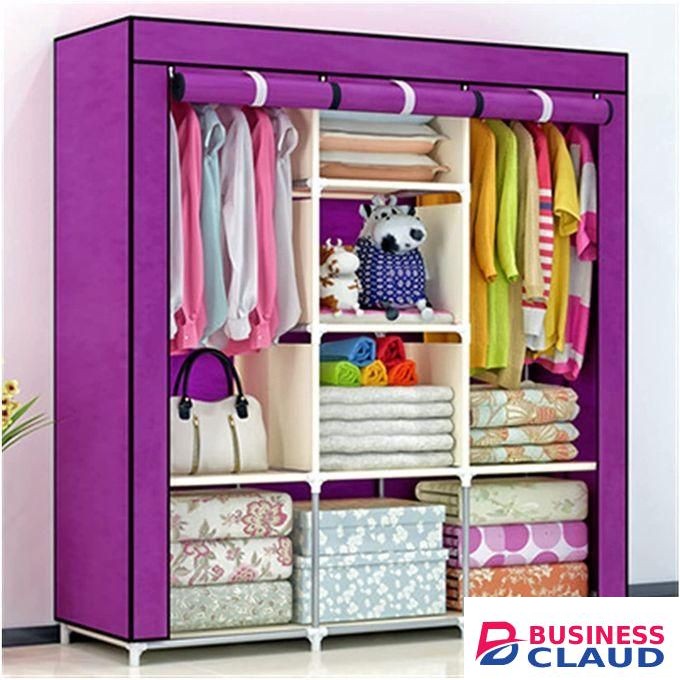 Hot Sale Bedroom Wardrobes DIY Non-woven Fold Wardrobe Portable Storage Closet With Zipper Cabinet Bedroom Furniture Wardrobe Durable And Easy To Assemble Portable Closet Storage Organizer, MULTICOLOR