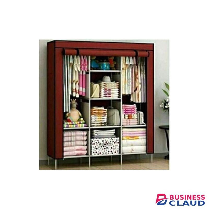 TC Mettalic Portable Cloth Wardrobe 3 Column..