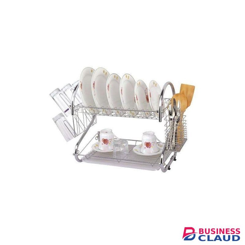2 Tier Dish Drainer/Drying Rack - Stainless Steel