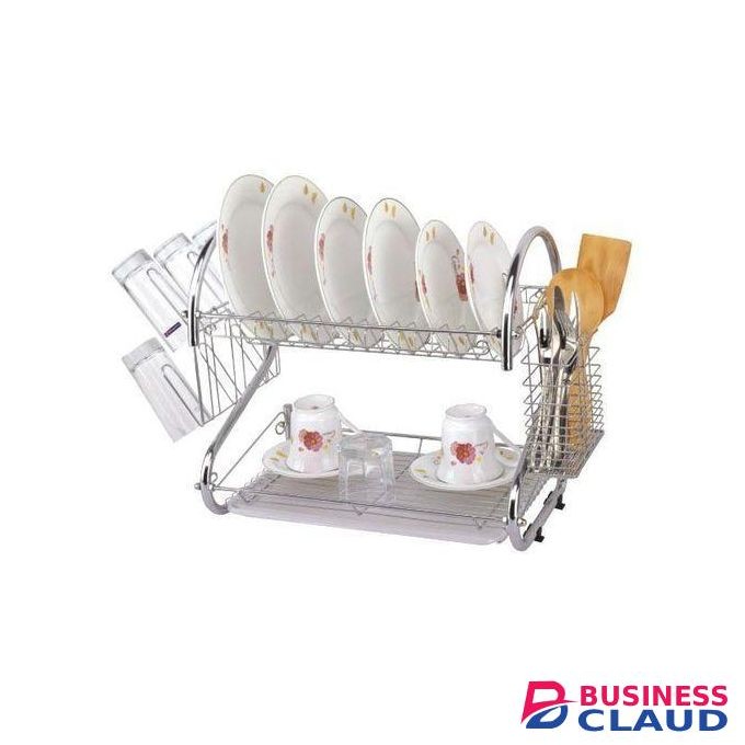 2 Tier Dish Drainer/Drying Rack - Stainless Steel