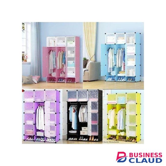 TC Luxurious Quality Heavy Duty Portable 3-Column Plastic Wardrobes.