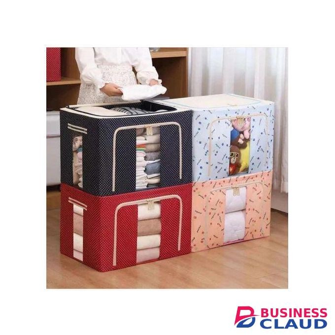 Multipurpose Storage Box,Large Capacity Foldable Clothes Storage Box with Steel Frame & Clear Window - Dustproof Closet Organizer for Blankets, Duvets, Clothes - Stackable, Zippered - Assorted Prints,Wardrobe Organizer Bag.