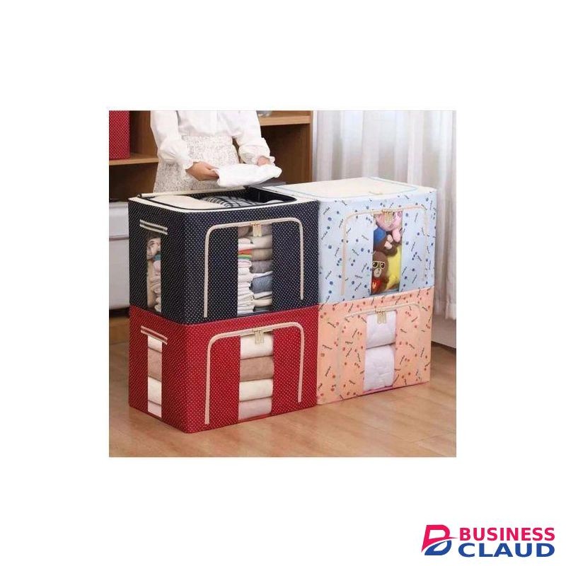 Multipurpose Storage Box,Large Capacity Foldable Clothes Storage Box with Steel Frame & Clear Window - Dustproof Closet Organizer for Blankets, Duvets, Clothes - Stackable, Zippered - Assorted Prints,Wardrobe Organizer Bag.