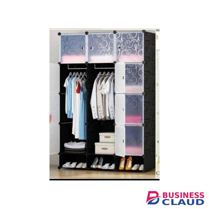 Nunix Strong 3-Column Plastic Wardrobe 1202 – Durable & Spacious Storage Solution – Ideal For Clothes, Shoes & Accessories – Easy To Assemble – Stylish Design For Bedroom Or Dorm Use