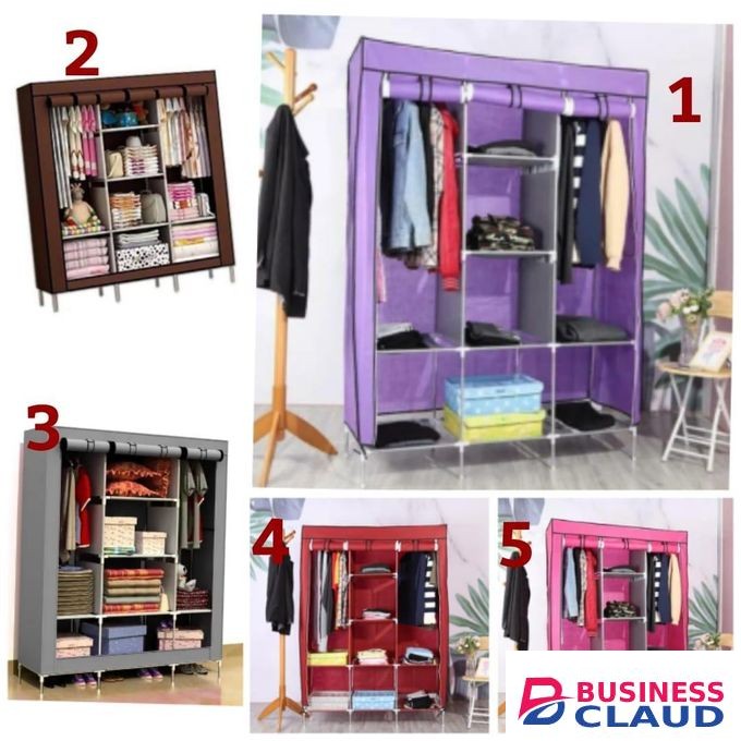 Three Column Metallic Portable wardrobes
