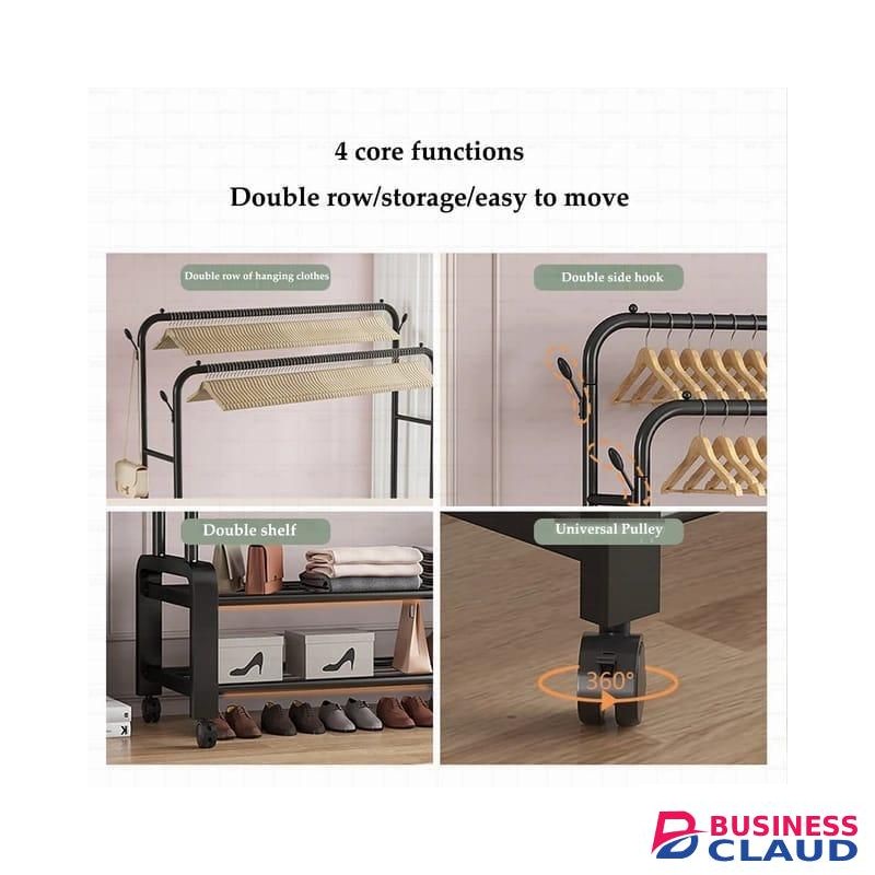 Multipurpose Hanger-with clothing hanger and double shelf