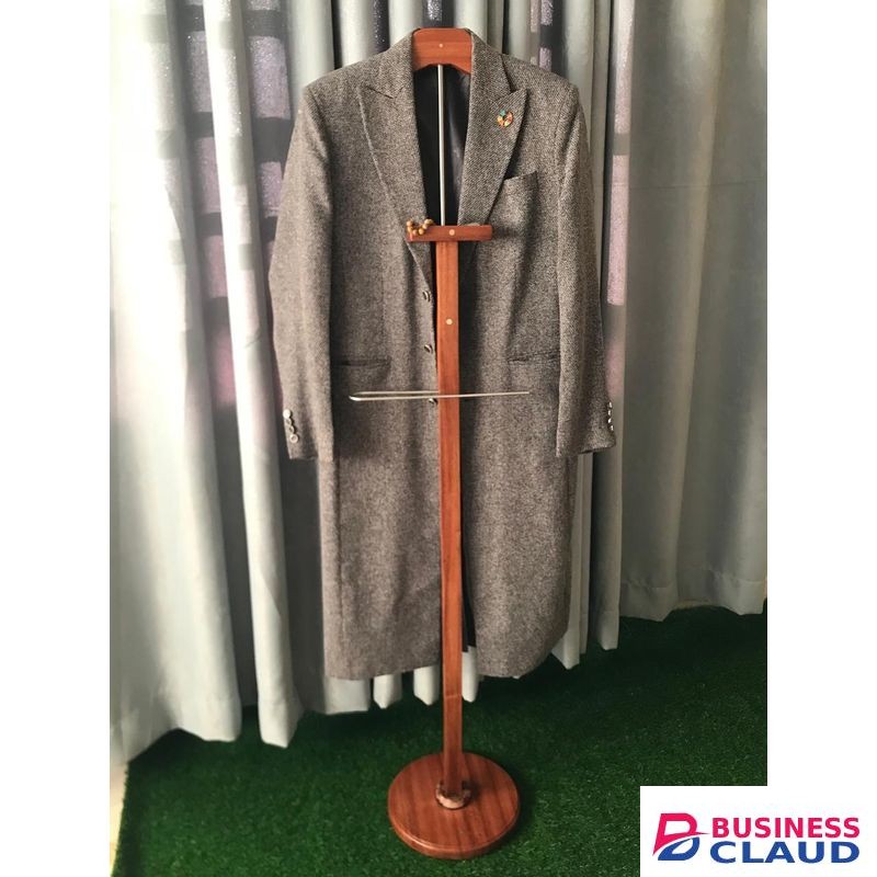Mahogany Organics Premium Wooden Suit & Trench Coat Valet Stand